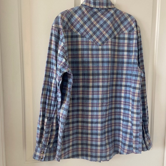 Pendleton Shirt Mens Medium Button Up Bridgeport Long Sleeve Blue Plaid - Picture 6 of 6